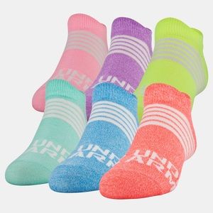 UNDER ARMOUR STRIPED NWOT SOVKS 6 PACK BRIGHT COLORS